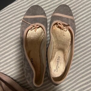 Repetto gray and rose gold snake skin ballet flats